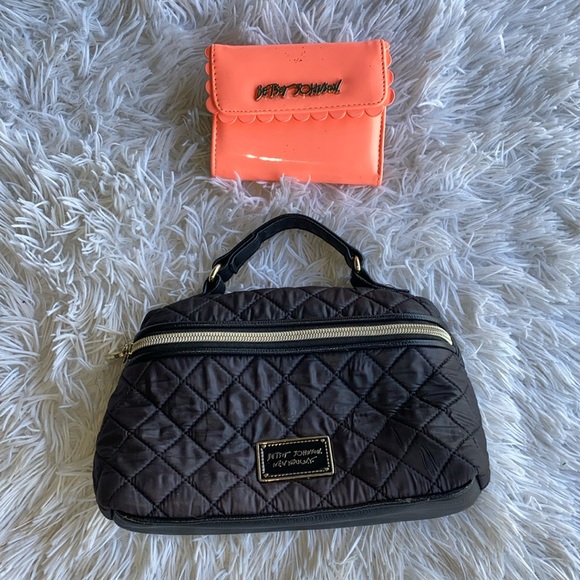 Betsy Johnson make up toiletry bag and small orange short wallet - Picture 1 of 8